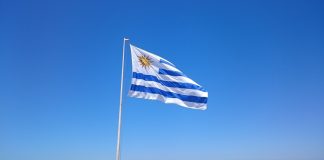 La bandera de Uruguay.