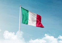 La bandera de Italia.