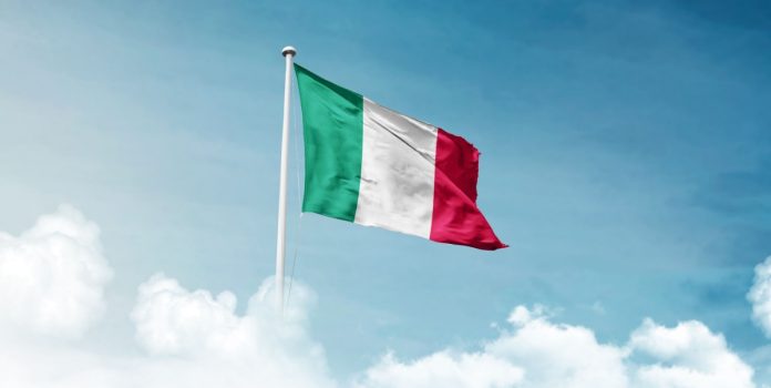 La bandera de Italia.