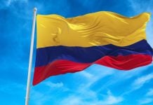 La bandera de Colombia.