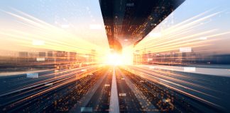 data digital moviéndose por ciudad