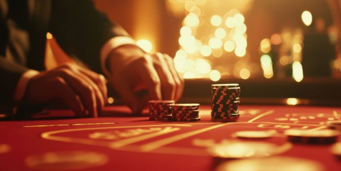 hombre mueve fichas en casino