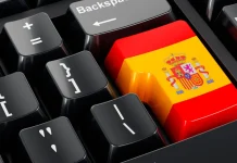 teclado con bandera de españa