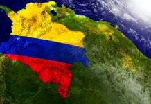 colombia y su bandera, vista panorámica