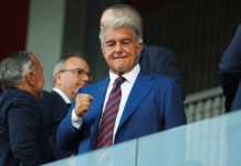Joan Laporta, presidente del Barcelona, explicó que “expandir la marca a escala mundial” es un objetivo irrenunciable Joan Laporta, presidente de Barcelona, explicó que “expandir la marca a escala mundial” es un objetivo irrenunciable.